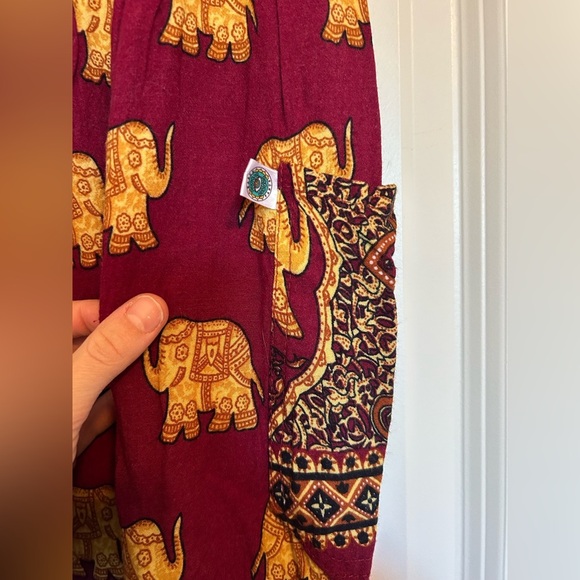 Harem Elephant Print Bohemian Pants - Picture 4 of 5